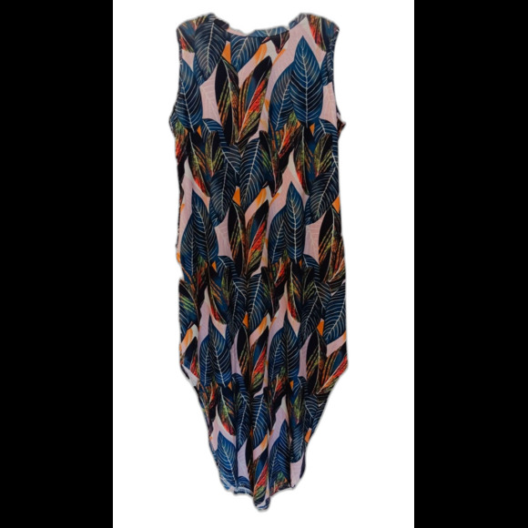 Anrabess Green Lavender Orange Summer Tropical Hawaiian Inspired Dress, XXL - Picture 2 of 6